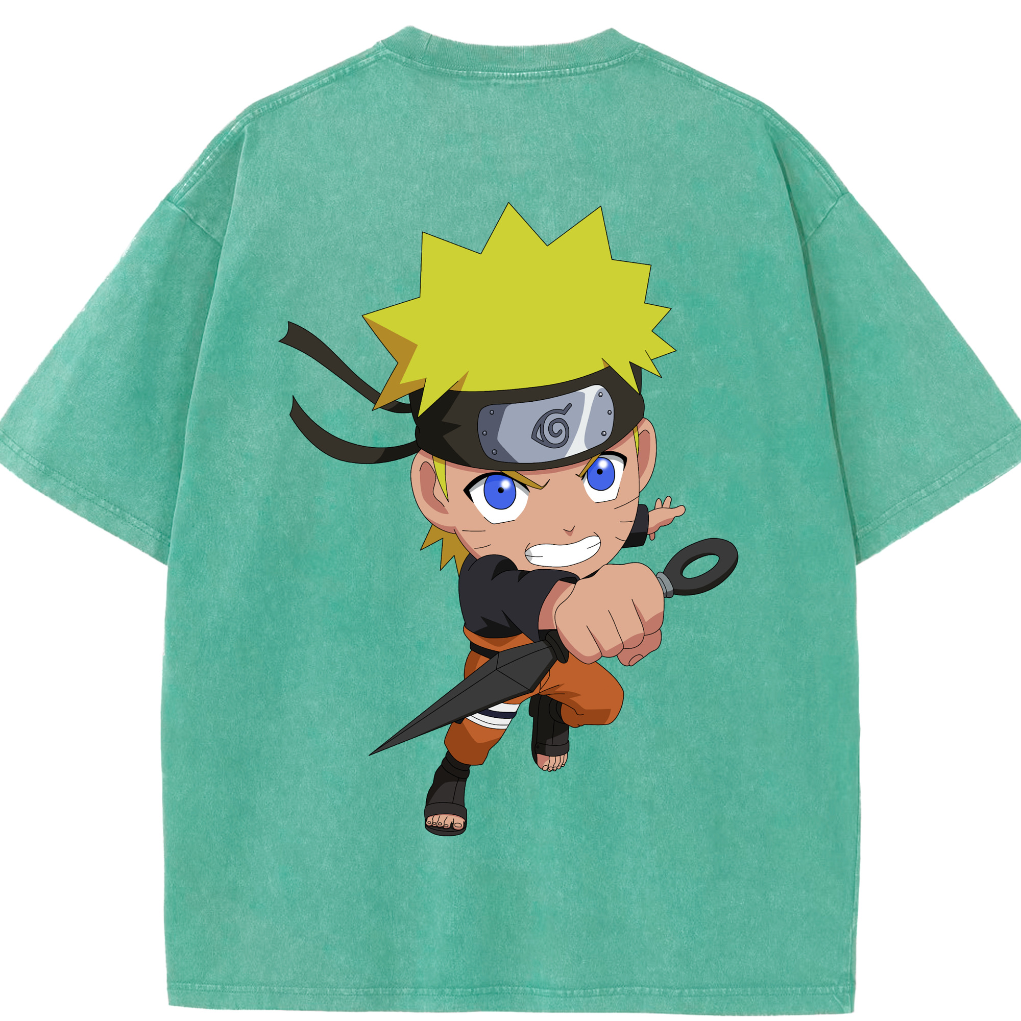 （画像用） NARUTO -ナルト- うずまき ナルト Uzumaki Naruto 綿100% ヴィンテージ風 半袖Tシャツ（背面プリント）